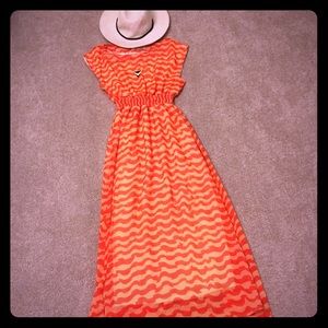 Orange summer Maxi long dress