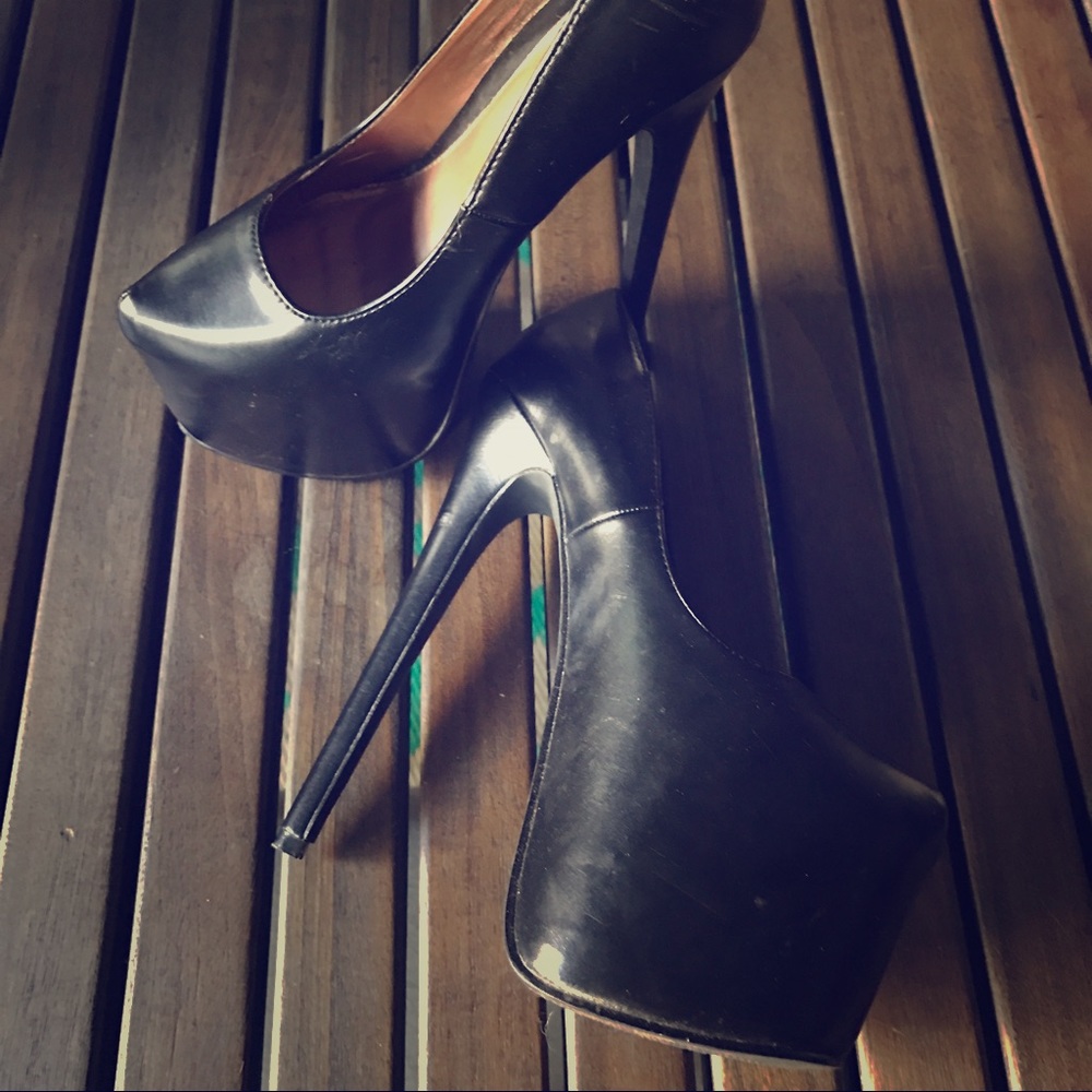 NO BRAND ✨extreme✨ height faux leather platform