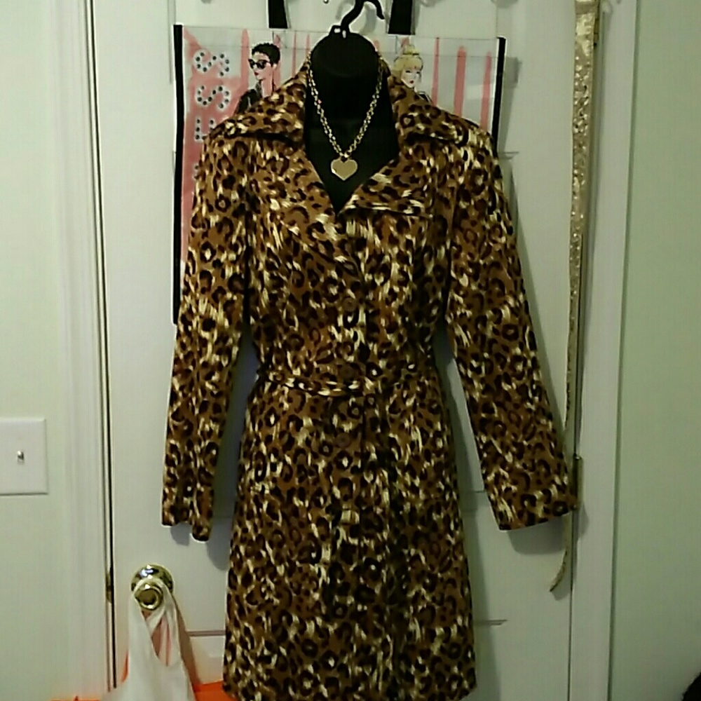 Willi Smith Animal Print Trench Coat