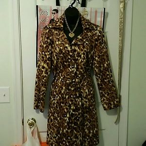 Willi Smith Animal Print Trench Coat