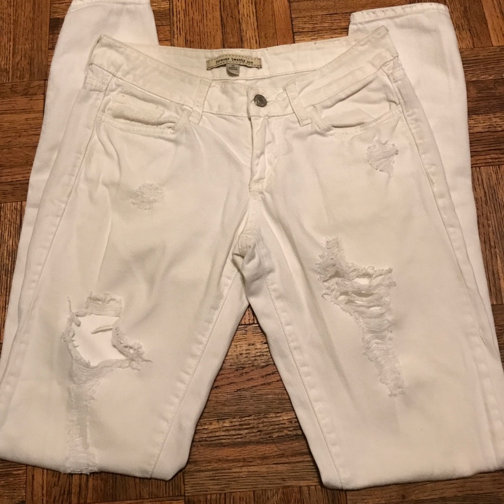 Forever Twenty One Destroyed Distressed Jeans