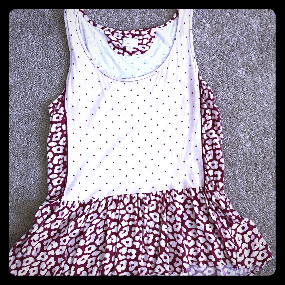 Anthropologie red peplum tank!