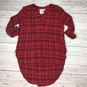 Anthropologie Holding Horses Plaid Long Tunic Anthropologie Holding Horses Plaid Long Tunic