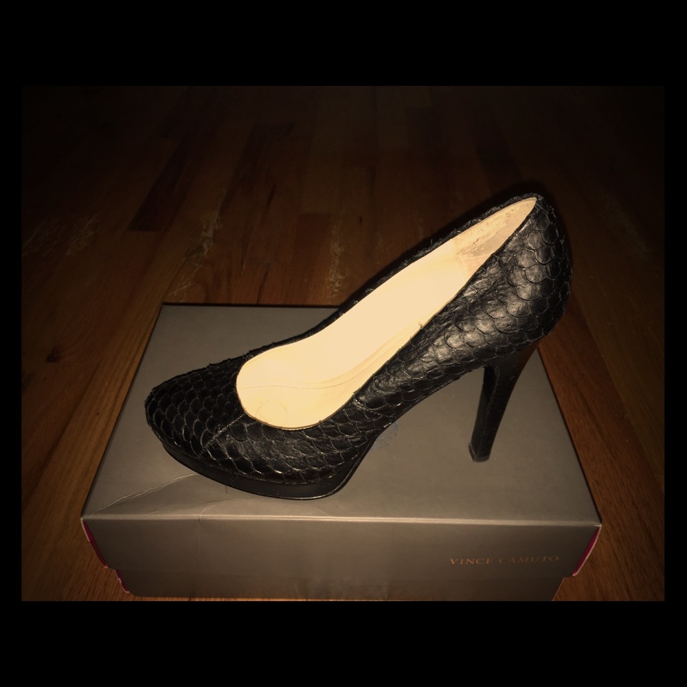 Calvin Klein platform textured heels