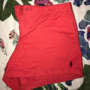 Red polo shorts