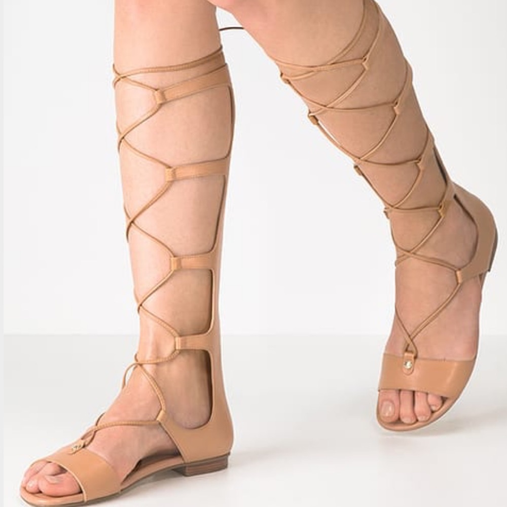 Michael kors nude gladiator flat sandal
