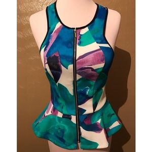 SOLD- *Lowest* Bebe Scuba Peplum Tank Top