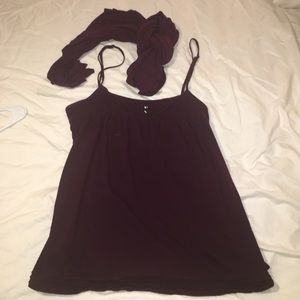 Plum Gap camisole L with matching scarf
