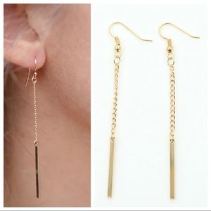 💕3 for $10💕Minimalist Vertical Bar Gold Earrings