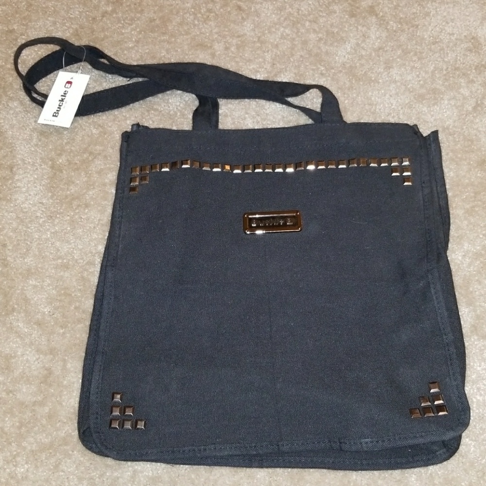 Buckle cloth bag with studs