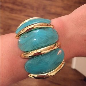 Teal and gold bracelet