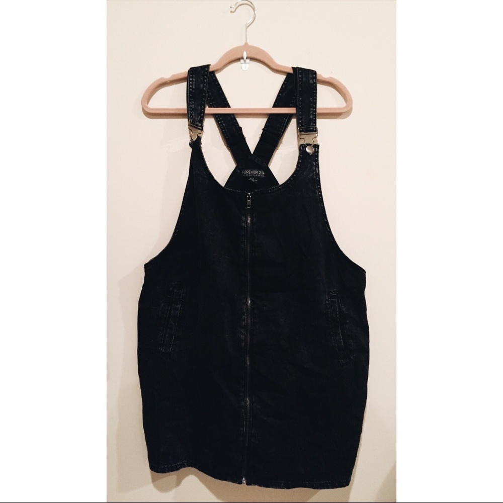 PLUS SIZE | black denim overalls | Forever21+