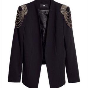 H&M blazer with shoulder chain detail