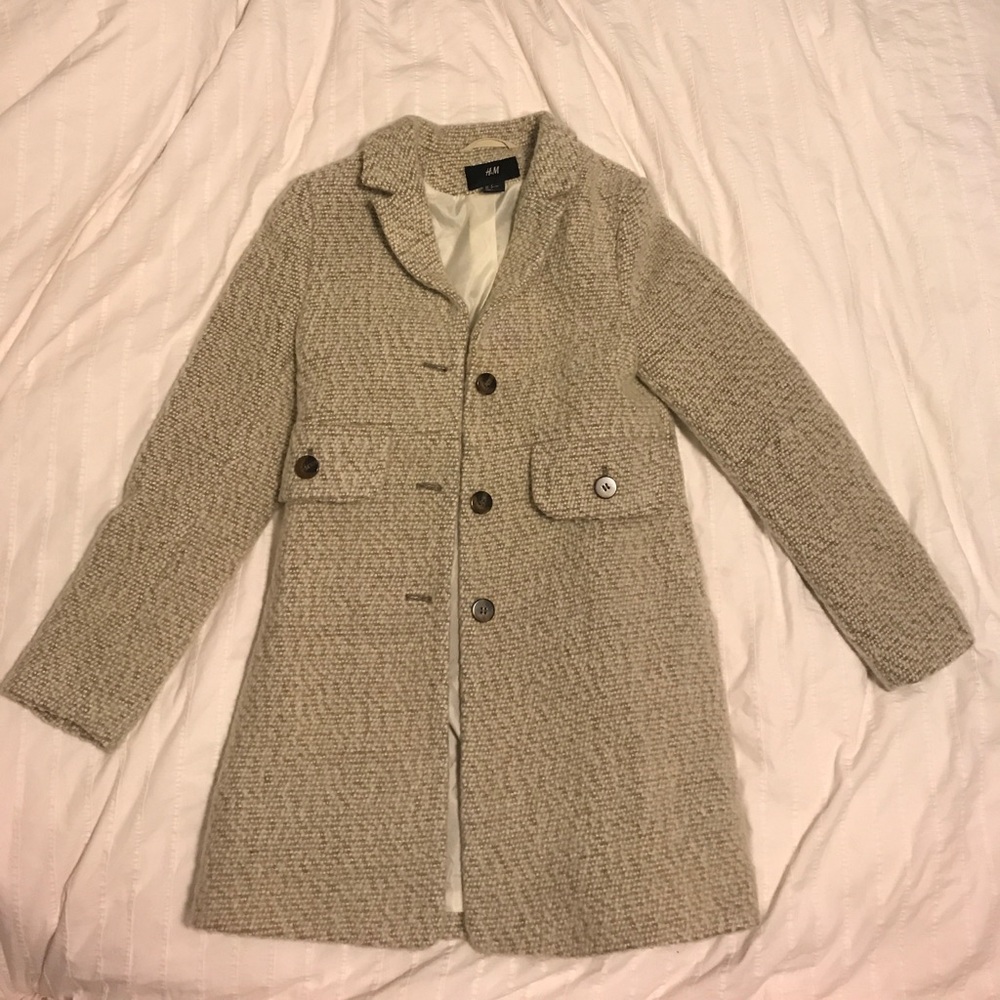 Classy cream tweed coat