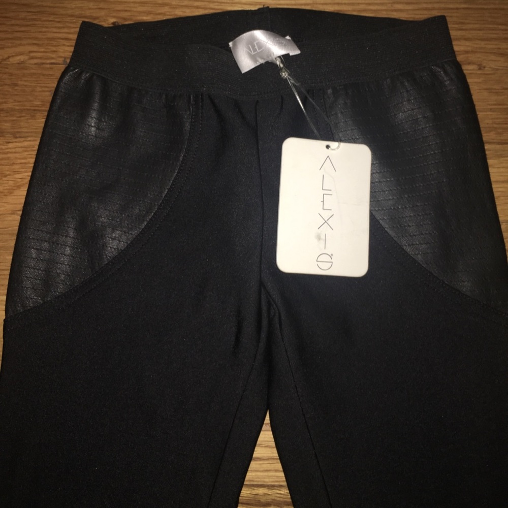 NWT- ALEXIS Leather Leggings-designer - Picture 1 of 4