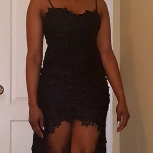 Hi-low embroidered gown