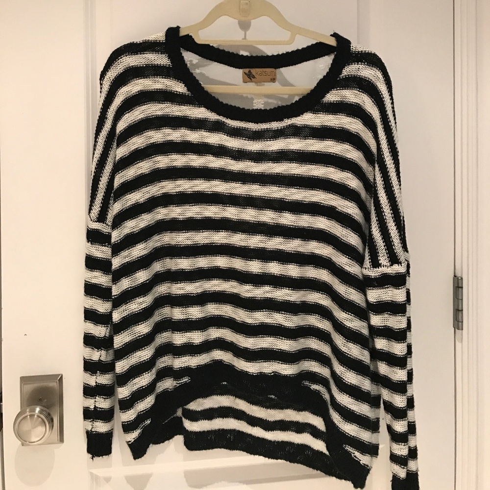 LF Striped and Lace Sweater