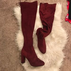 Faux Suede Thigh High Boots