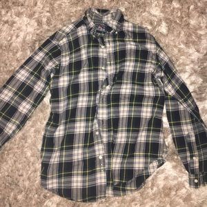 green & yellow cozy flannel size M
