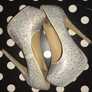 Cinderella Silver Rhinestone Heels
