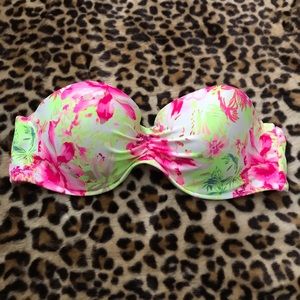 Victoria's Secret floral strapless swim bandeau