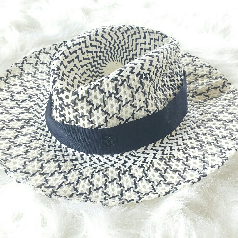 ❤️HP❤️ MAISON MICHEL virginie two tone Panama hat