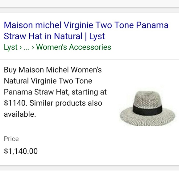 ❤️HP❤️ MAISON MICHEL virginie two tone Panama hat main image 5