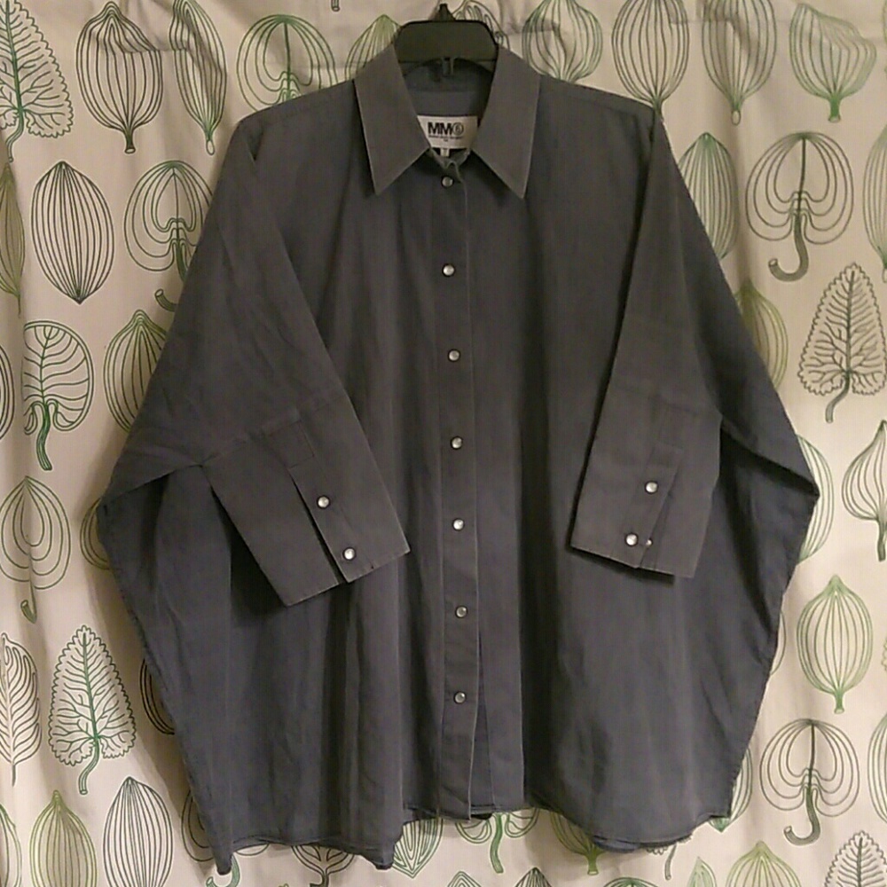 MAISON MARTIN MARGIELA OVERSIZE CHAMBRAY BLOUSE