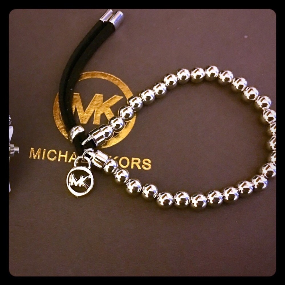 Silver Michael Kors Beaded Bracelet