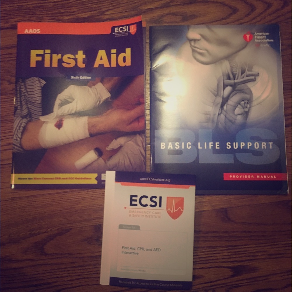 First aid cpr books and code included