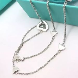 Tiffany & Co. Heart Link Silver Lariat Necklace