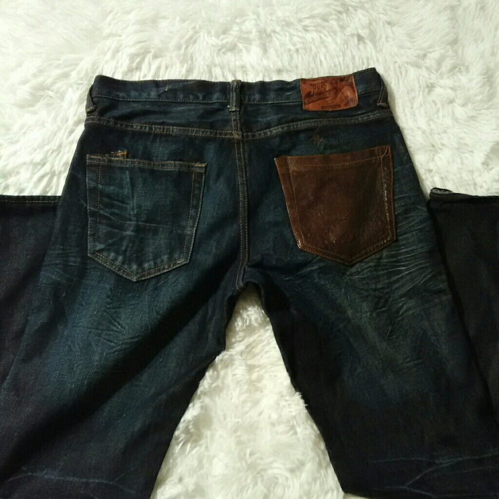 Distressed PRPS with leather pocket