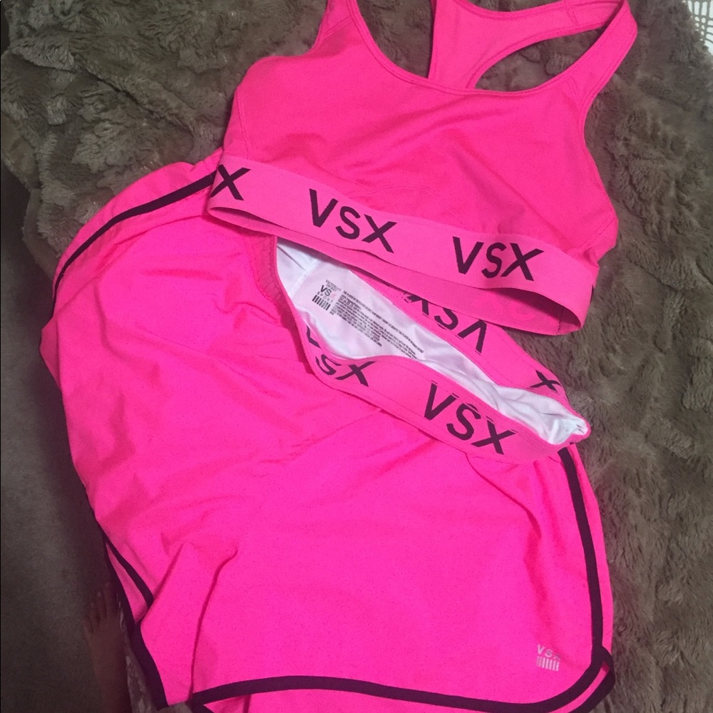 Victoria's Secret sport shorts and bra--medium