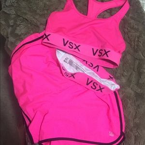 Victoria's Secret sport shorts and bra--medium