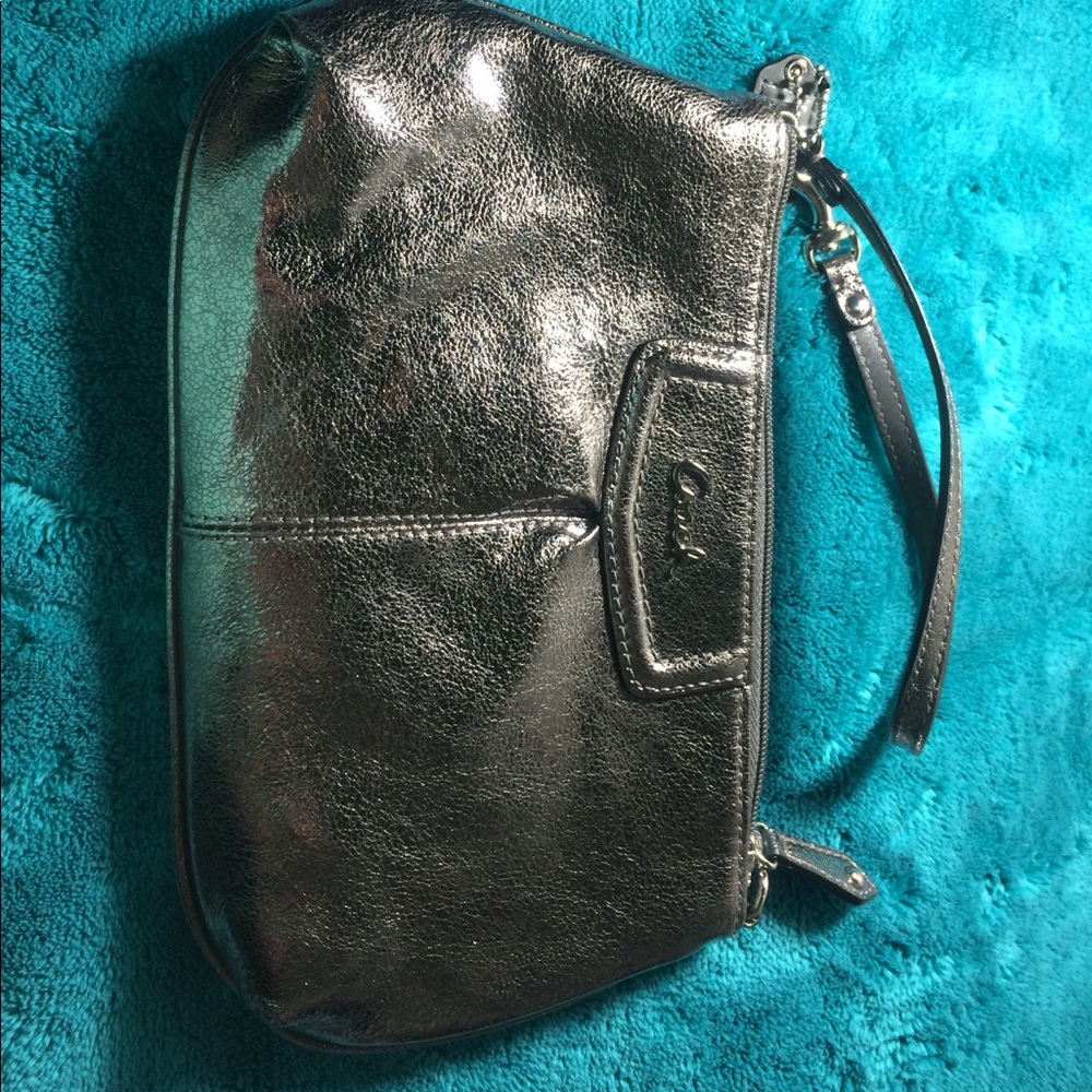 Coach pewter wristlet