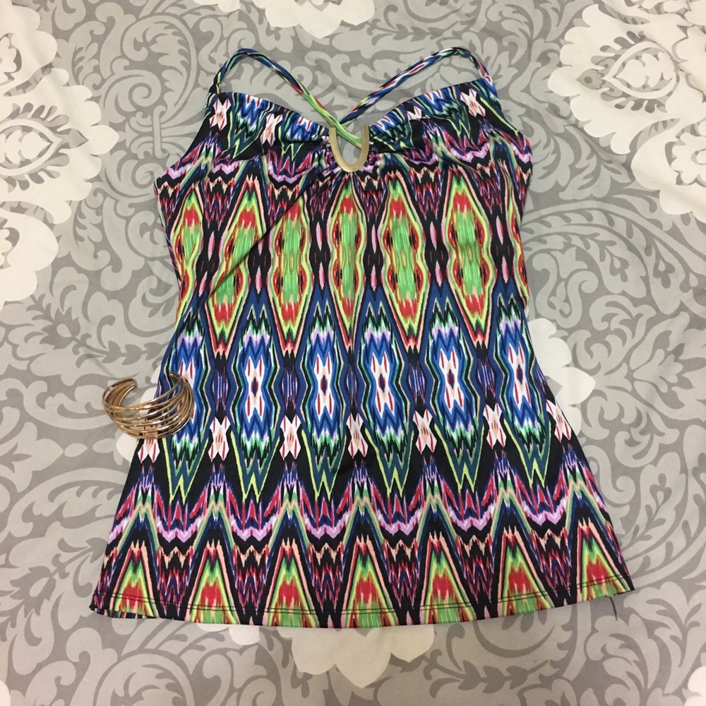 Multi-colored top.