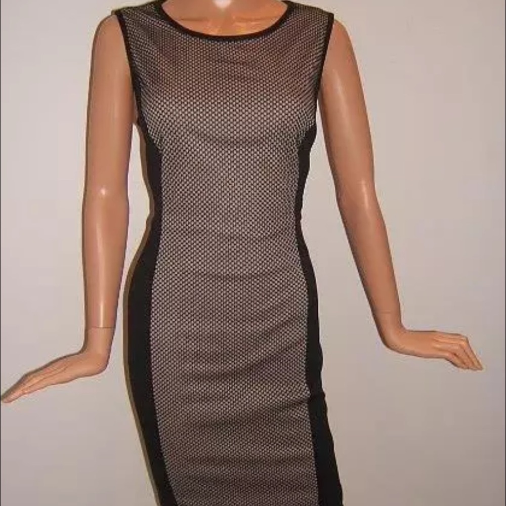 New Karl Lagerfeld 8 10 14 knit net black dress