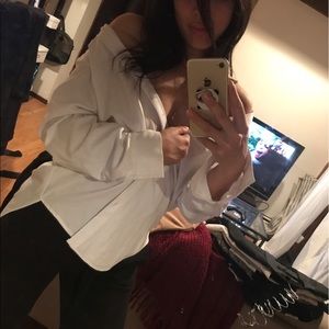 Oversized white button up