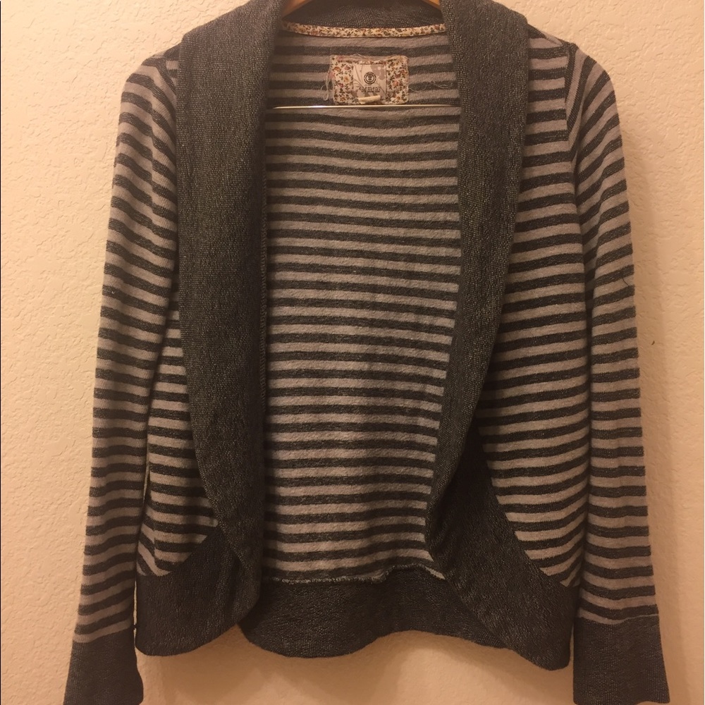 Gray striped cardigan