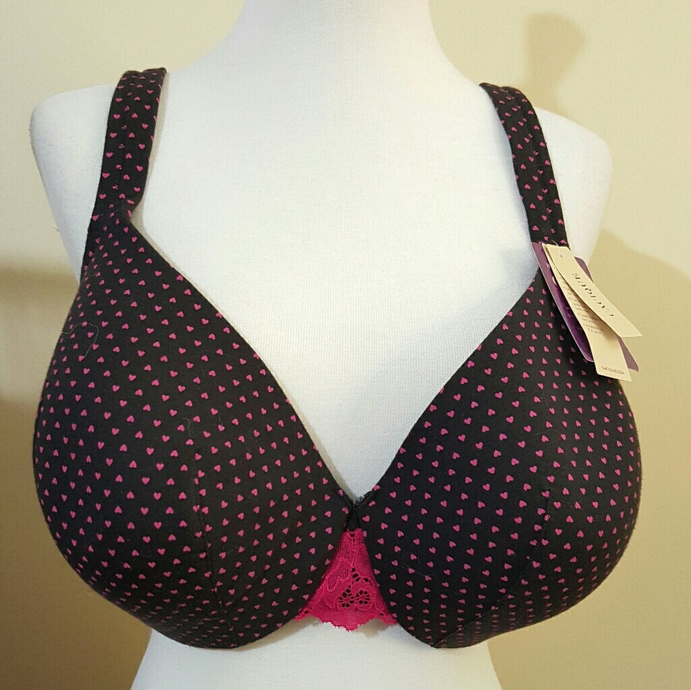 Cacique Cotton Lace Trim Full Coverage Bra