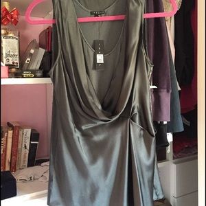 Grey Silk Theory Top Sz S