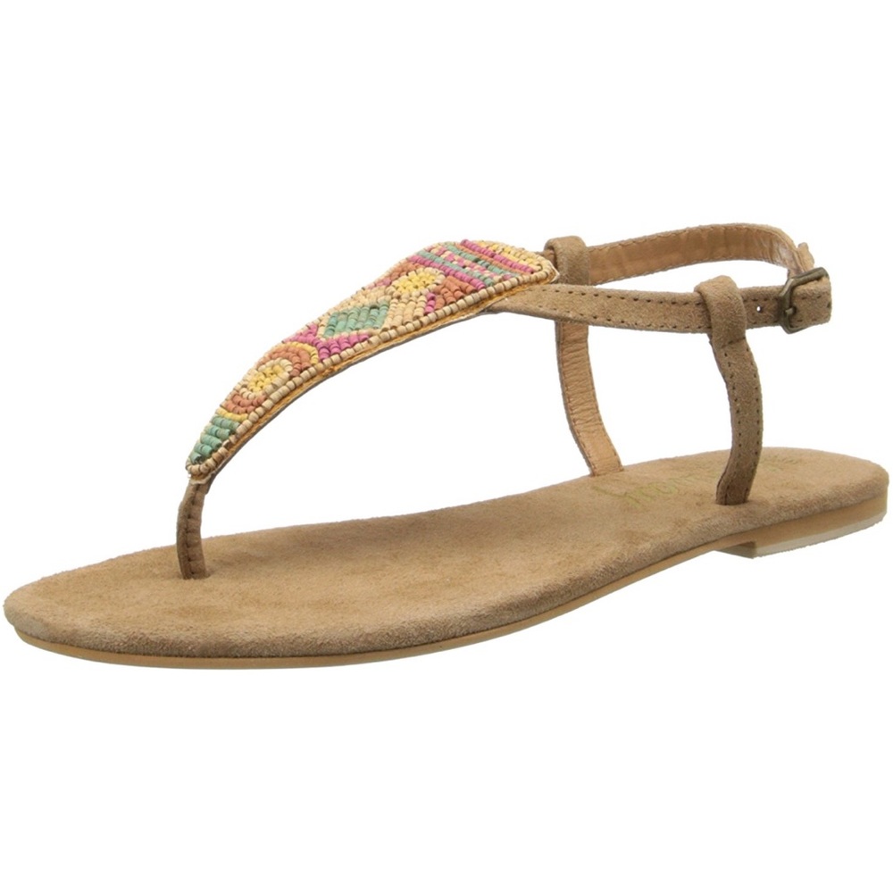 Boho Chic Leather Hand Beaded Sandal - Picture 2 of 5