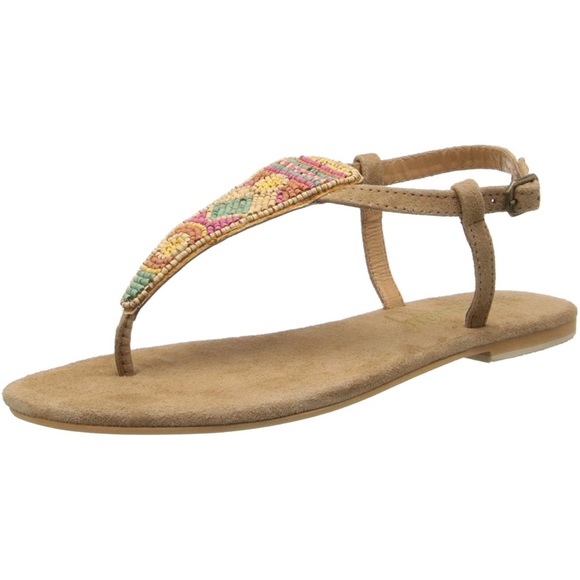 Boho Chic Leather Hand Beaded Sandal - Picture 2 of 5