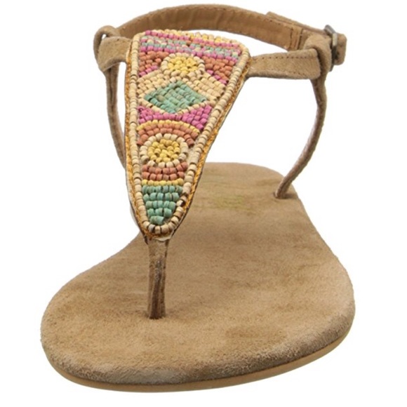 Boho Chic Leather Hand Beaded Sandal - Picture 4 of 5