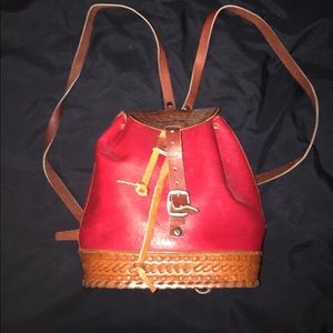 Red Leather Honduras backpack
