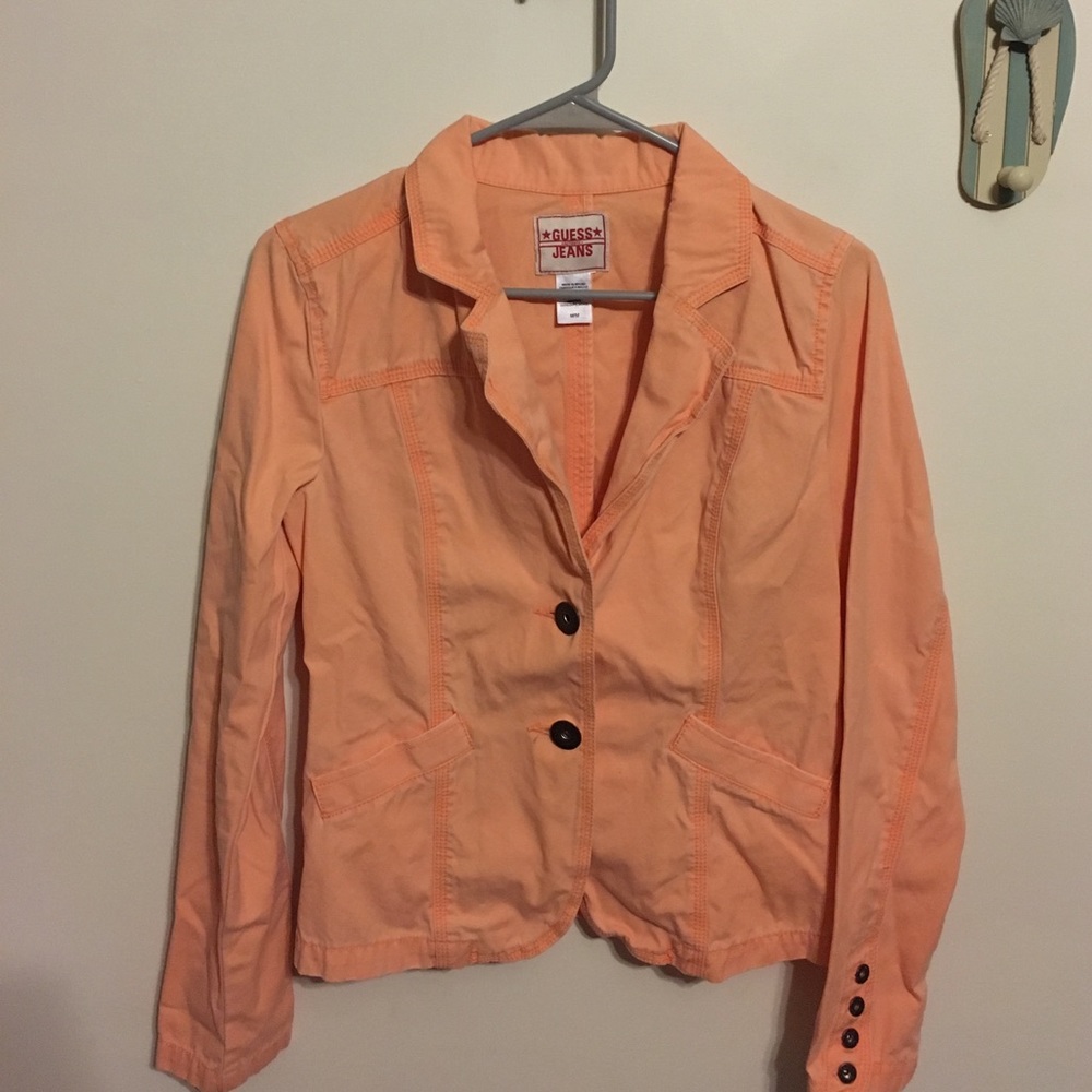 Coral color fitted jacket