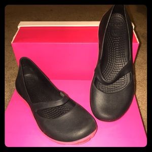 Mary Jane Black Flats With Pink Sole 👓