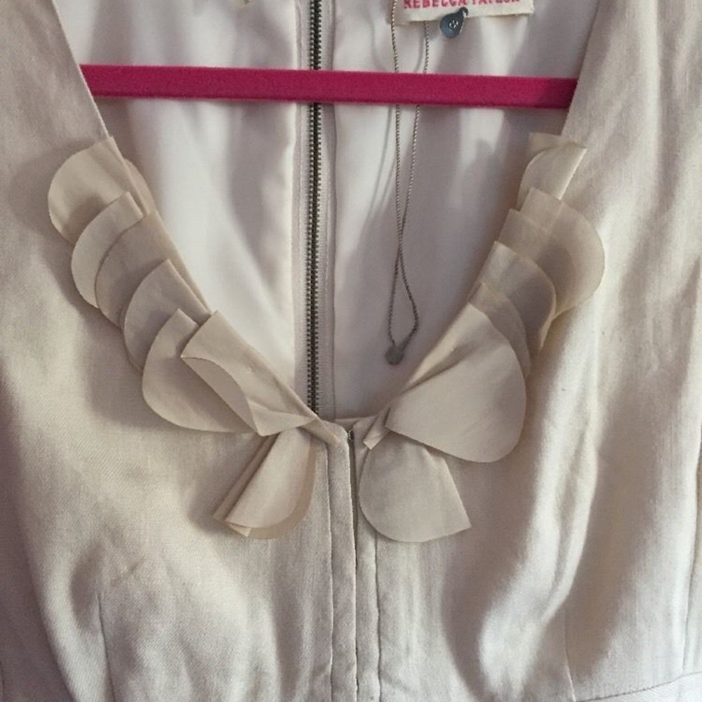 Beige Linen Rebecca Taylor Dress Size 8