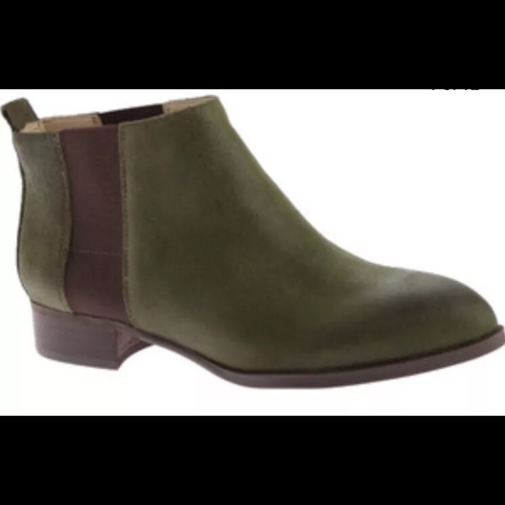 Nine West Nolyn Ankle Booties Green Suede  7.5 M