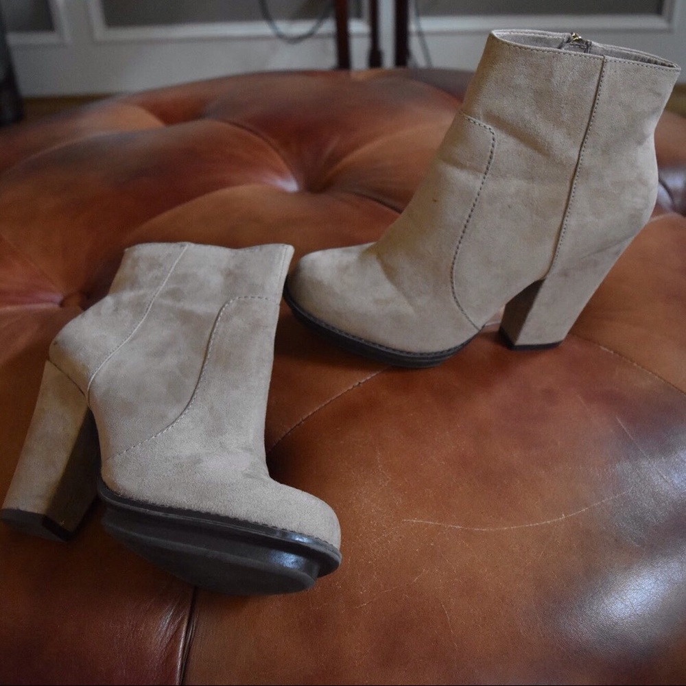 ZARA Taupe Suede Ankle Boots